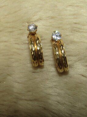 Vintage 14kt Gold & Moissanite Earrings